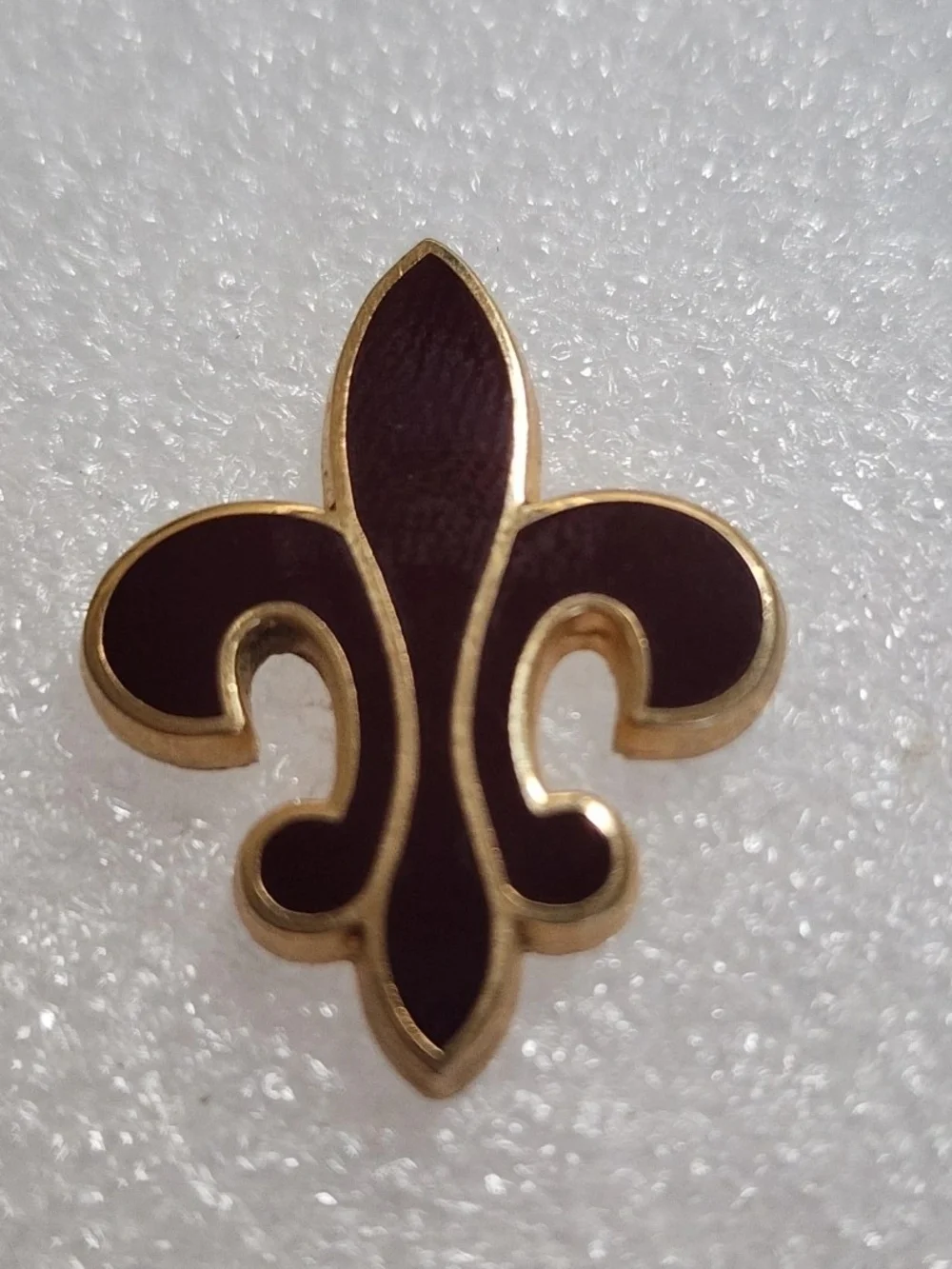 Fleur de Lis Pin Lot Gold Tone Burgundy Enamel Lapel Tie Tack Set of 2